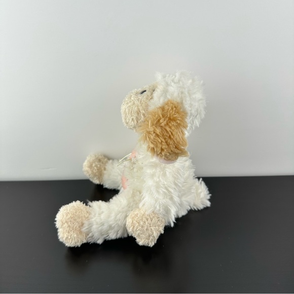 Vintage Sheep Lamb Plush Stuffed Animal Flowers Heart Patch Sitting 7” - Picture 2 of 5
